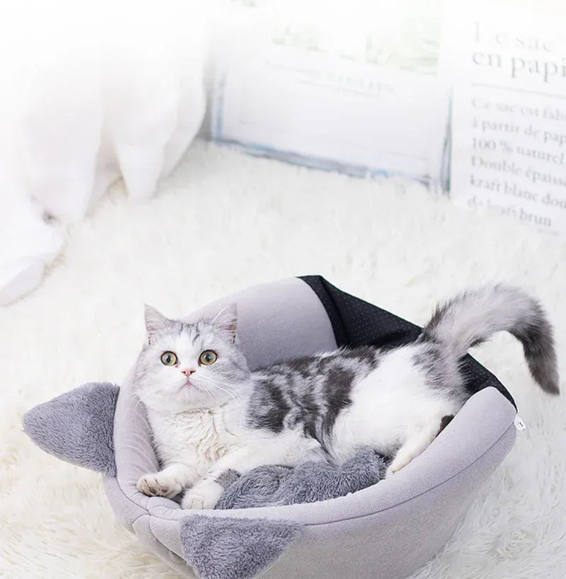 Deep Sleep Comfort Cat Bed - Winter Warm Cave Nest Removable Pet House