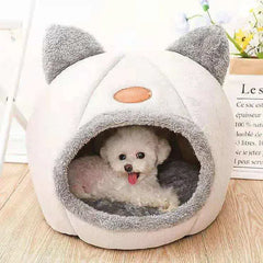 Deep Sleep Comfort Cat Bed - Winter Warm Cave Nest Removable Pet House