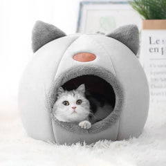 Deep Sleep Comfort Cat Bed - Winter Warm Cave Nest Removable Pet House