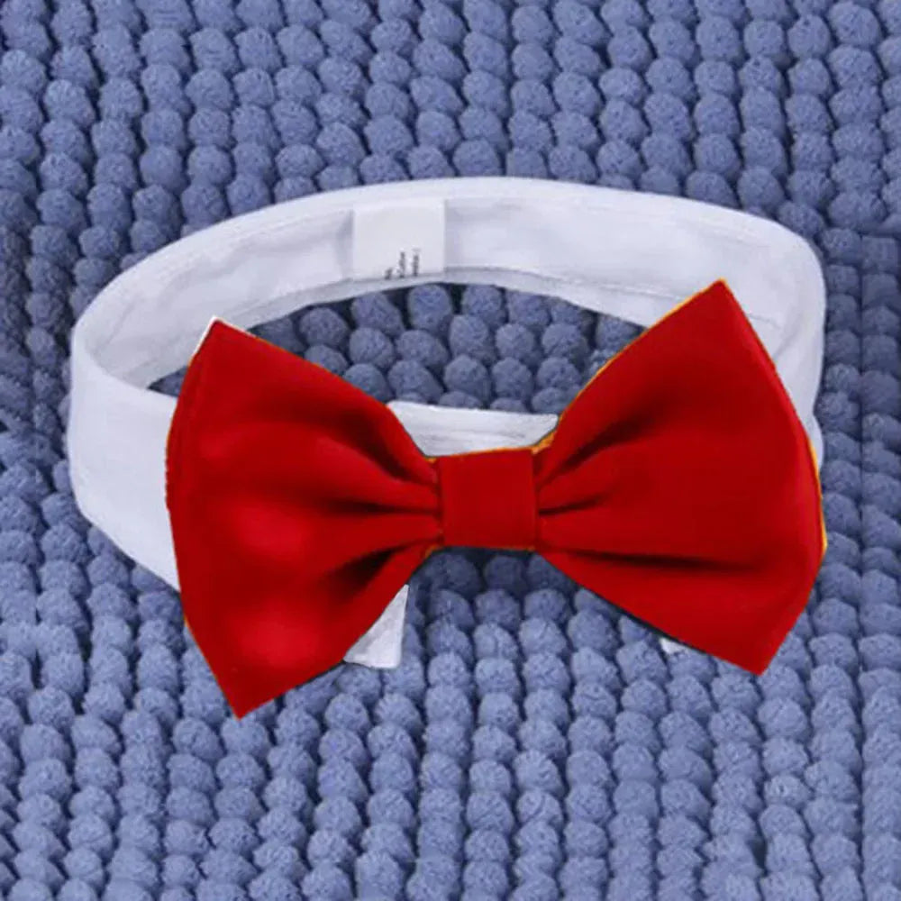 Dog Cat Tuxedo Collar - Wedding Bow Tie Pet Accessory for Special Occasions