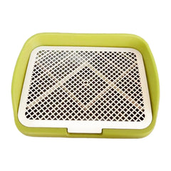 Dog Litter Box with Post - Indoor Potty Tray for Small Medium Dogs