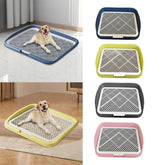 Dog Litter Box with Post - Indoor Potty Tray for Small Medium Dogs