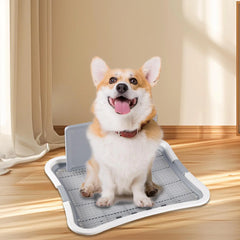 Dog Potty Tray with Post - Indoor Training Toilet for Dogs & Cats