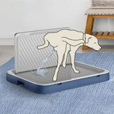 Dog Toilet with Baffle - Anti-Splash Potty Training Pan with Removable Net, Puppy Litter Box for Small Pets and Dogs