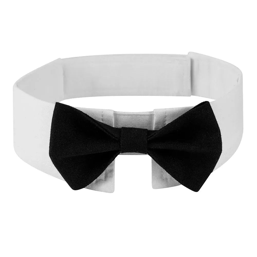 Dog Tuxedo Bow Tie - Adjustable Formal Collar for Weddings & Photos