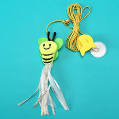 Door Hanging Cat Toy - Elastic Swing Rope with Sticky Disc for Indoor Cats