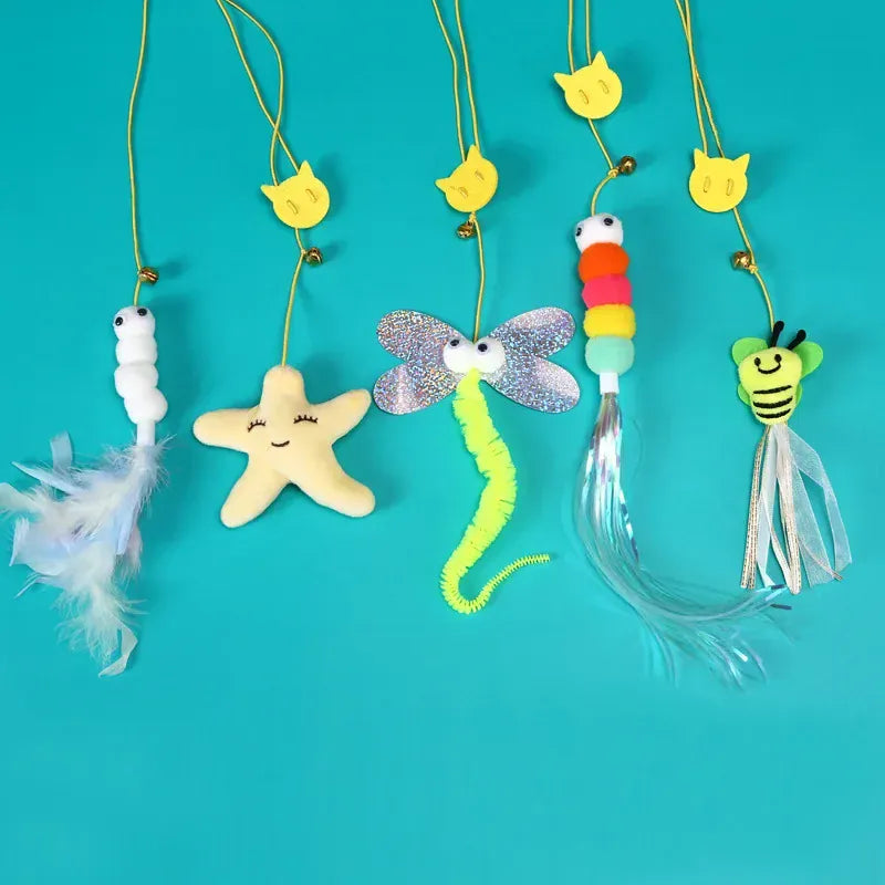 Door Hanging Cat Toy - Elastic Swing Rope with Sticky Disc for Indoor Cats