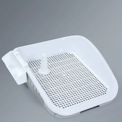 Double Layer Dog Toilet with Pee Post - Indoor Potty Training Tray for Dogs