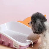 Double Layer Dog Toilet with Pee Post - Indoor Potty Training Tray for Dogs