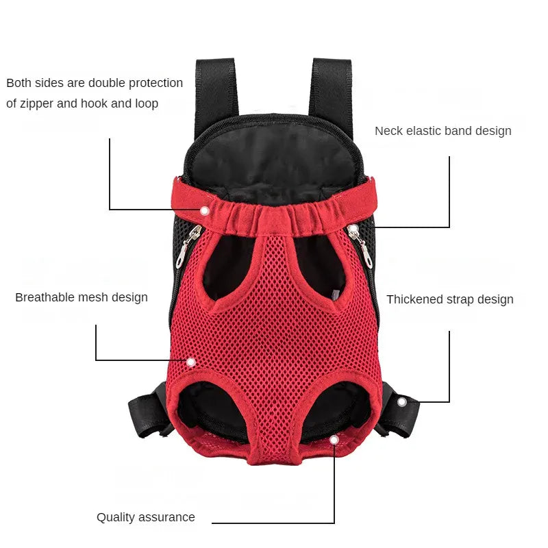 Double Shoulder Breathable Pet Carrier Backpack - Front & Back Wear