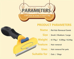 Dual-Sided Pet Grooming Brush - Hair Removal Comb for Cats & Dogs