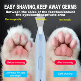 Electric Pet Grooming Kit - Silent Dog Cat Nail Trimmer with LED Light, Paw Hair Clipper & Ear/Nose Trimmer for Safe At-Home Grooming