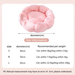 Flower Soft Pet Bed - Winter Warm Cat Dog Cushion Breathable Thicken Mat
