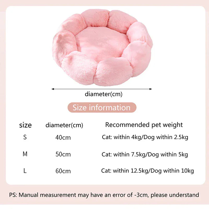 Flower Soft Pet Bed - Winter Warm Cat Dog Cushion Breathable Thicken Mat
