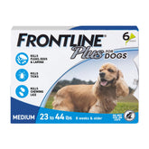 FRONTLINE Plus for Medium Dogs (23-44 lbs) – Flea & Tick Treatment, 3-Month Supply