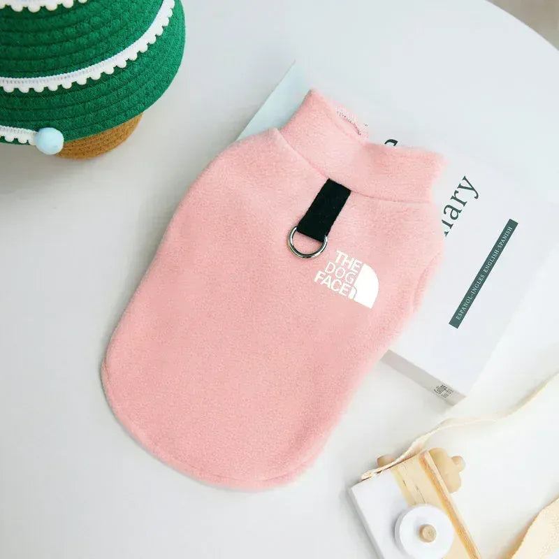 Geometric Pattern Fleece Sweater - Warm Autumn/Winter Coat for Small Breeds