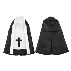 Halloween Nun Costume for Cats - Funny Pet Cosplay Cloak for Small Dogs