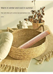Handmade Vine Woven Cat Nest - 100% Cotton Detachable Four Seasons Bed