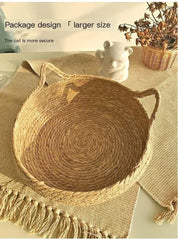 Handmade Vine Woven Cat Nest - 100% Cotton Detachable Four Seasons Bed