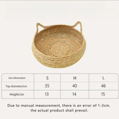 Handmade Vine Woven Cat Nest - 100% Cotton Detachable Four Seasons Bed