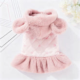 Heart Print Dog Down Jacket – Winter Warm Luxury Puppy Coat | Soft Cotton Dress for Small Dogs & Cats | Cute Chihuahua Outfit