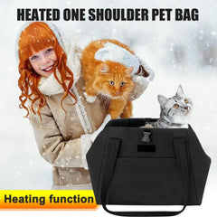Heated Dog Carrier - USB Warming Pet Shoulder Bag for Small Dogs & Cats