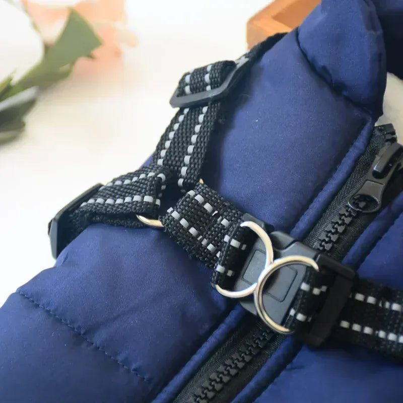 Integrated Dog Jacket & Harness - Waterproof Winter Coat for All Seasons