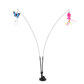 Interactive Cat Teaser Stick Set – 13-Piece Detachable Toy with Suction Cup Base & Replacement Heads