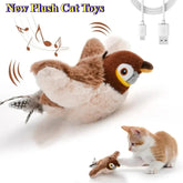 Interactive Flapping Bird Cat Toy – USB Rechargeable, Catnip-Activated Squeaky Plush with Motion & Sound