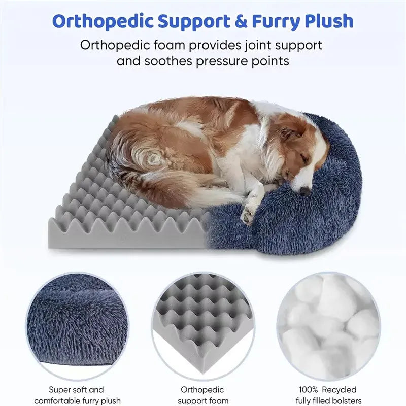 Large Orthopedic Dog Bed – Thickened Plush Pet Sofa with Removable Pad