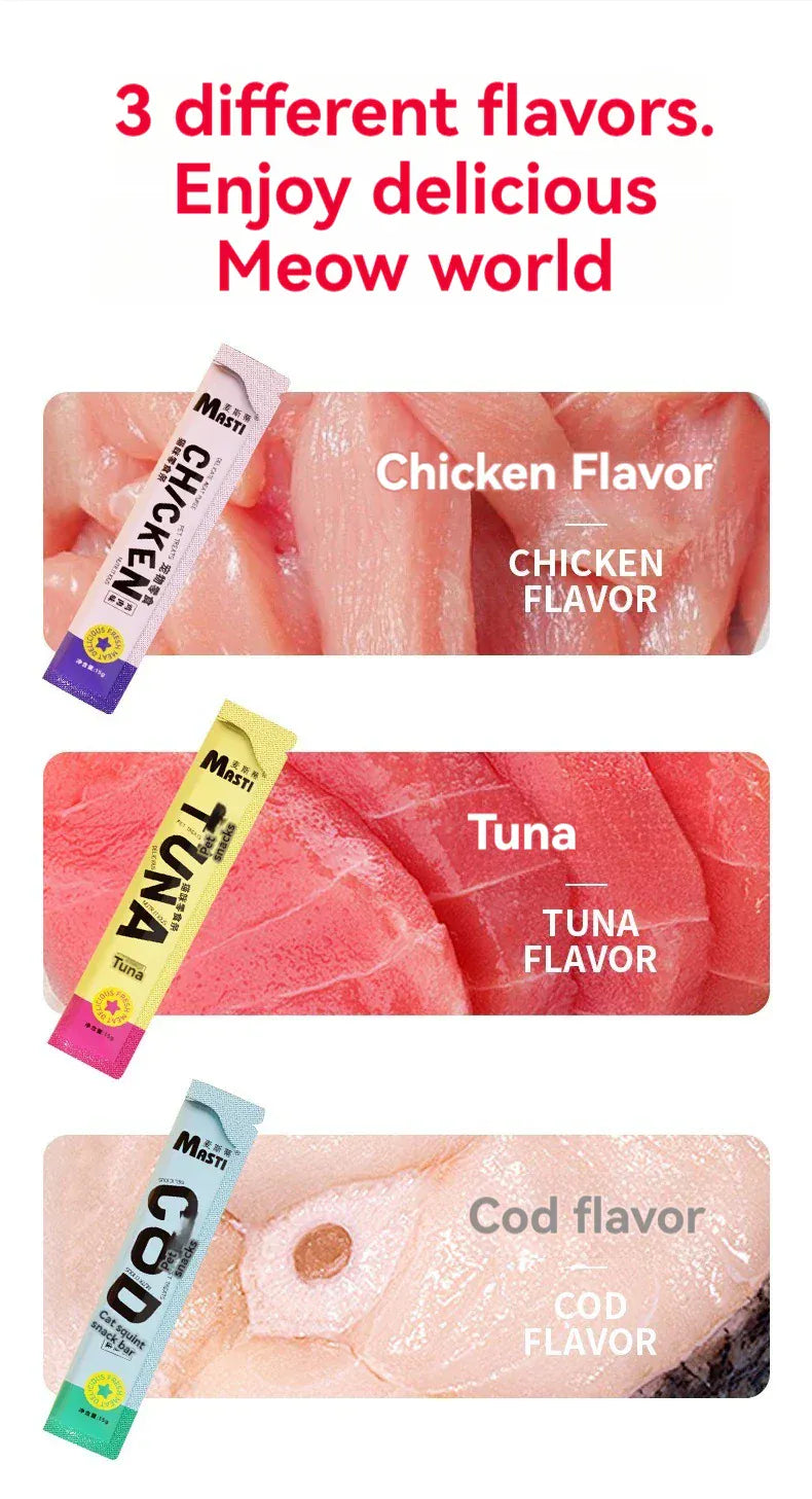 Liquid Cat Treats 15g - Tuna & Chicken Creamy Wet Snack Pouches