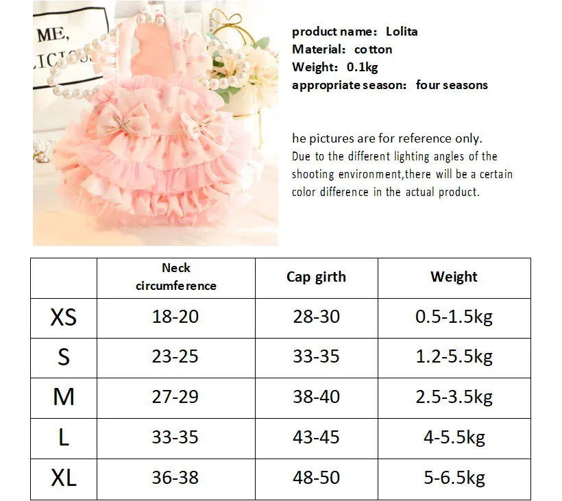 Lolita Pet Tutu Skirt – Thin Strapped Princess Dress for Small Dogs & Cats