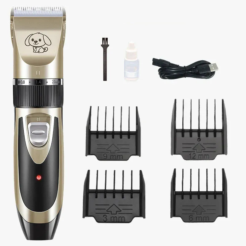 Low-Noise Dog Clippers - Rechargeable Pet Grooming Kit with 4 Guide Combs
