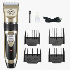 Low-Noise Dog Clippers - Rechargeable Pet Grooming Kit with 4 Guide Combs