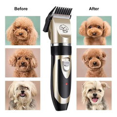 Low-Noise Dog Clippers - Rechargeable Pet Grooming Kit with 4 Guide Combs