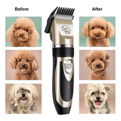 Low-Noise Dog Clippers - Rechargeable Pet Grooming Kit with 4 Guide Combs