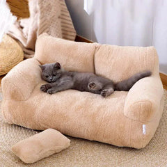 Luxury Cat Bed Sofa – Winter Warm Plush Pet Nest for Small Dogs & Cats