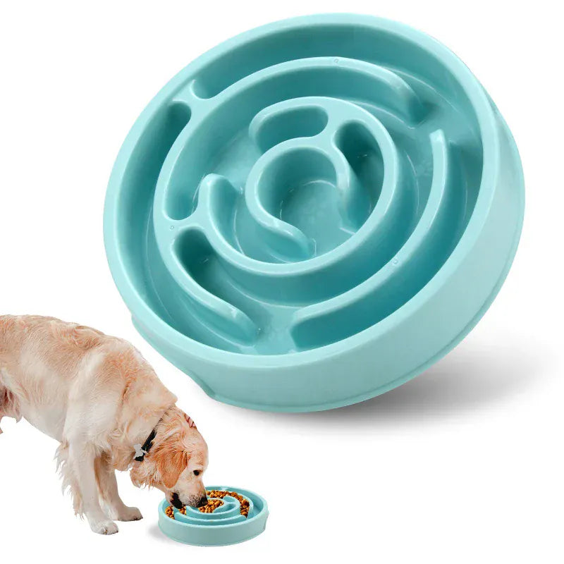 Maze Pattern Slow Feeder Bowl - Anti-Gulping Puzzle Dish for Dogs & Cats