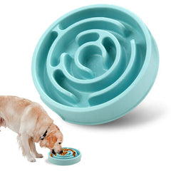 Maze Pattern Slow Feeder Bowl - Anti-Gulping Puzzle Dish for Dogs & Cats