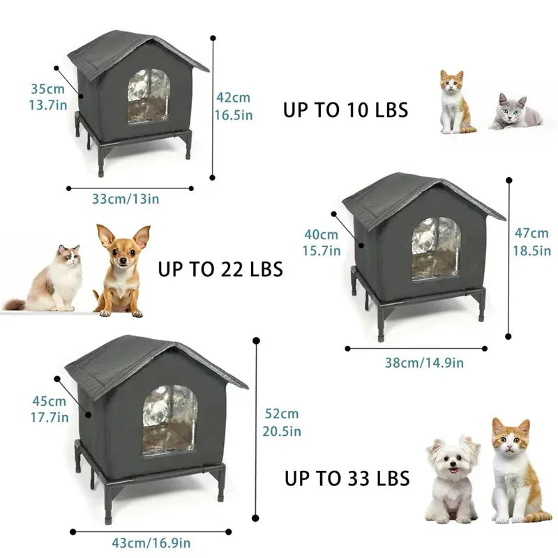 Outdoor Waterproof Cat & Dog House – Winter Warm Pet Cave Sleeping Bed