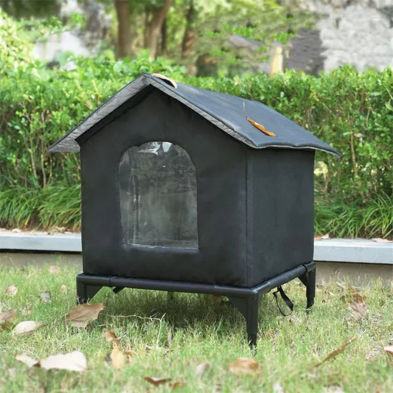 Outdoor Waterproof Cat & Dog House – Winter Warm Pet Cave Sleeping Bed