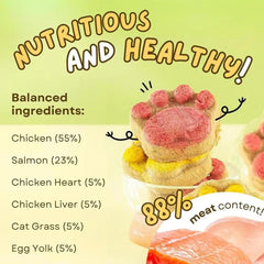 Paw Print Cat Treats - Natural Freeze-Dried Dental Health Snacks