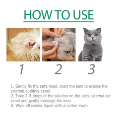 Pet Ear Cleaner Drops - Yeast & Mite Infection Treatment with Odor Removal