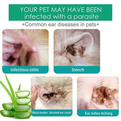 Pet Ear Cleaner Drops - Yeast & Mite Infection Treatment with Odor Removal