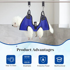 Pet Grooming Hammock - Nail Trimming Restraint Bag with Safety Straps