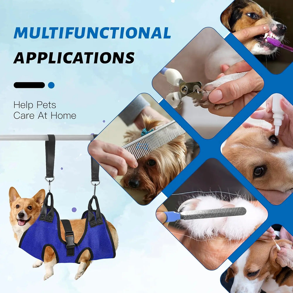 Pet Grooming Hammock - Nail Trimming Restraint Bag with Safety Straps
