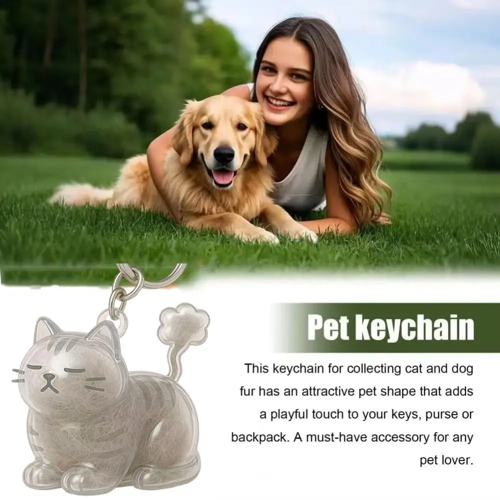 Pet Hair Memorial Keychain - DIY Dog Hair Storage Jewelry Gift