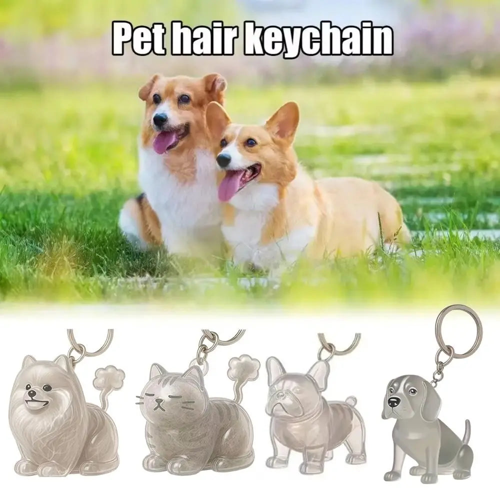 Pet Hair Memorial Keychain - DIY Dog Hair Storage Jewelry Gift