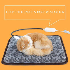 Pet Heating Pad - Adjustable Temperature Electric Mat for Dogs & Cats
