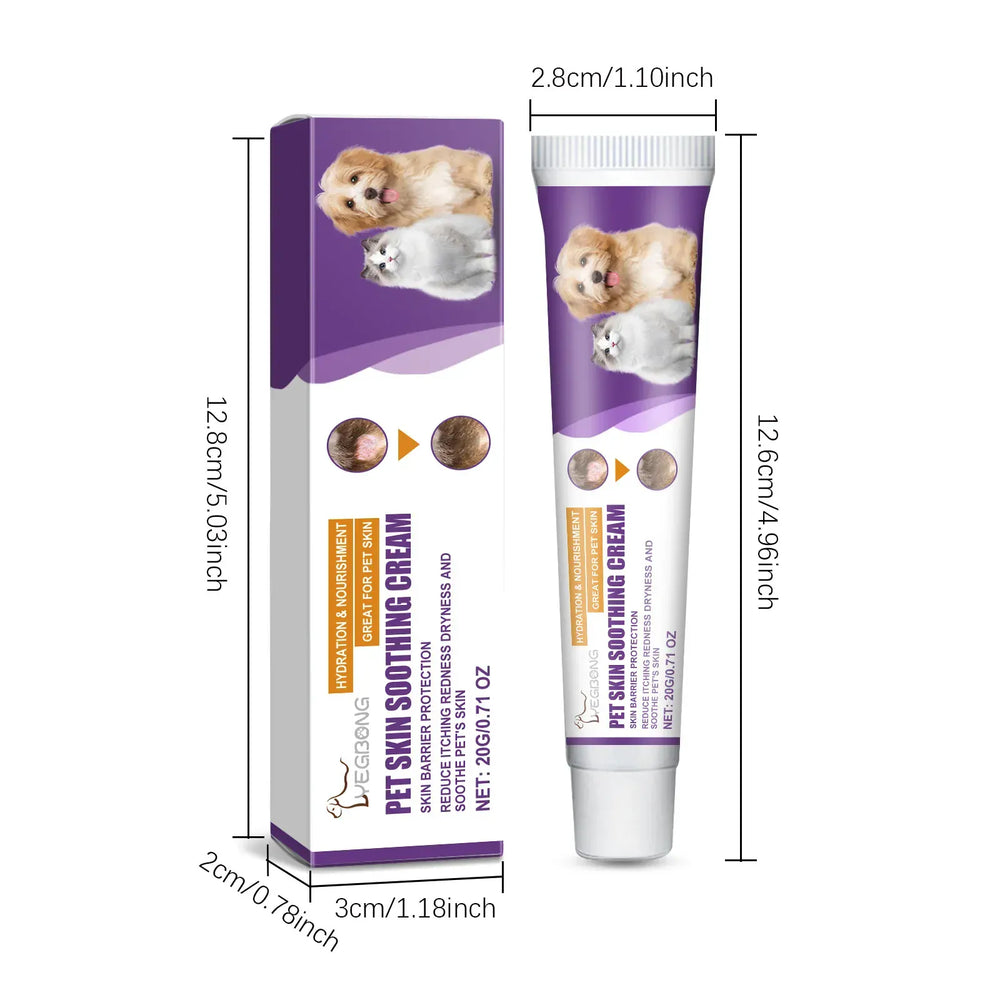 Pet Skin Care Cream - Soothing Balm for Dogs & Cats with Dry Itchy Skin
